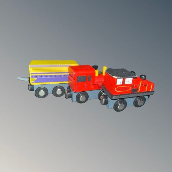 Set of 8 Magnetic Wooden Railway Trains Engines & Cars A25 - Picture 5 of 16